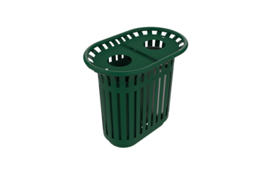 CORBEILLE 2X40L A POSER COUVERCLE ET SEAUX TULIPE VERT MOUS