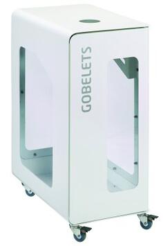POUBELLE DE TRI VIGIPIRATE A ROULETTES CUBATRI 90L GOBELETS BLANC / BLANC