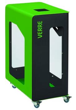 POUBELLE DE TRI VIGIPIRATE A ROULETTES CUBATRI 90L DECHETS VERRE GRIS MANGANESE / VERT