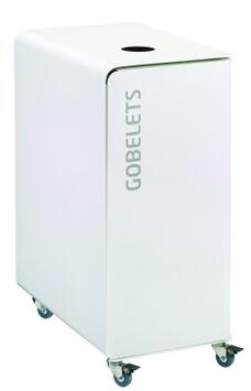 POUBELLE DE TRI A ROULETTES CUBATRI 90L GOBELETS BLANC / BLANC