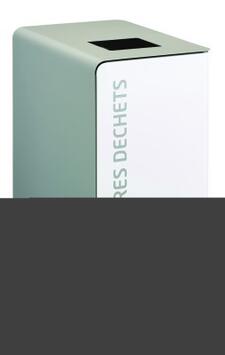 POUBELLE DE TRI A ROULETTES CUBATRI 90L DECHETS DIVERS BLANC / GRIS