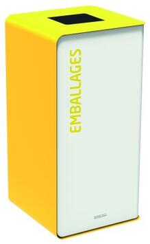 POUBELLE DE TRI CUBATRI 75L DECHETS EMBALLAGES BLANC / JAUNE