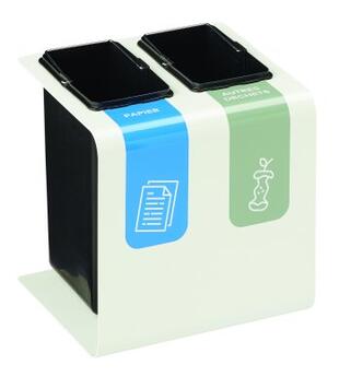 POUBELLE DE TRI TRIBU 2X8L BLANC