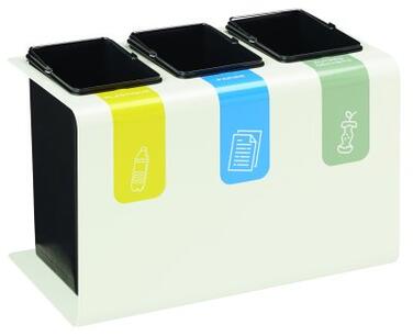 POUBELLE DE TRI TRIBU 3X15L BLANC