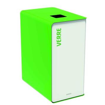POUBELLE DE TRI CUBATRI 90L DECHETS VERRE BLANC / VERT