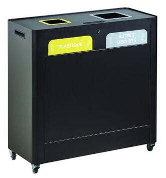 STATION DE TRI TRIMOUV 2X60L GRIS MANGANESE / JAUNE / GRIS