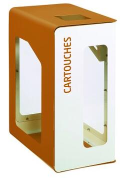 POUBELLE DE TRI VIGIPIRATE CUBATRI 90L CARTOUCHES BLANC / MARRON