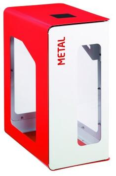 POUBELLE DE TRI VIGIPIRATE CUBATRI 90L DECHETS METAL BLANC / ROUGE