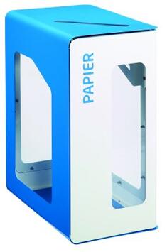 POUBELLE DE TRI VIGIPIRATE CUBATRI 90L DECHETS PAPIER BLANC / BLEU