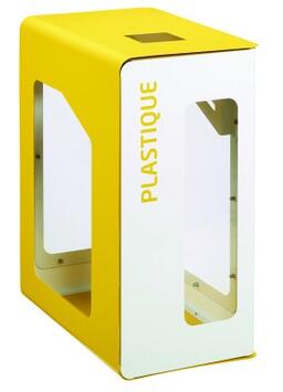 POUBELLE DE TRI VIGIPIRATE CUBATRI 90L DECHETS PLASTIQUE BLANC / JAUNE