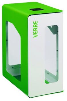 POUBELLE DE TRI VIGIPIRATE CUBATRI 90L DECHETS VERRE BLANC / VERT