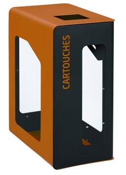 POUBELLE DE TRI VIGIPIRATE CUBATRI 90L CARTOUCHES GRIS MANGANESE / MARRON