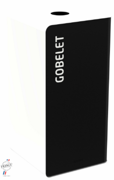 POUBELLE DE TRI CUBATRI 75L GOBELETS GRIS MANGANESE / BLANC