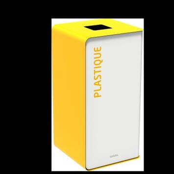 POUBELLE DE TRI CUBATRI 40L DECHETS PLASTIQUE BLANC /JAUNE