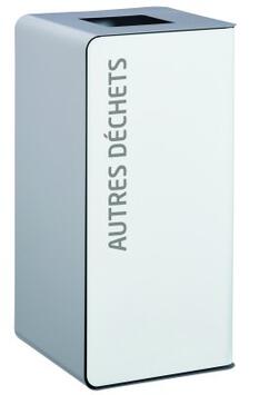 POUBELLE DE TRI CUBATRI 40L DECHETS DIVERS BLANC / GRIS