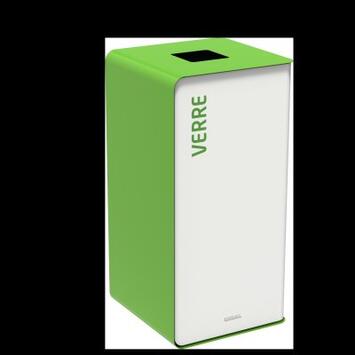 POUBELLE DE TRI CUBATRI 40L DECHETS VERRE BLANC / VERT