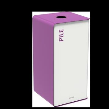 POUBELLE DE TRI CUBATRI 40L PILES BLANC / VIOLET