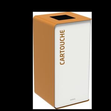 POUBELLE DE TRI CUBATRI 40L CARTOUCHES BLANC / MARRON