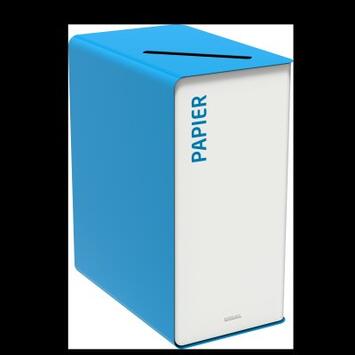 POUBELLE DE TRI CUBATRI 65L DECHETS PAPIER BLANC / BLEU