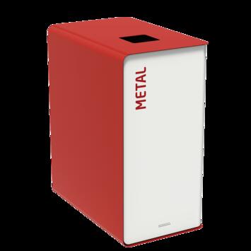 POUBELLE DE TRI CUBATRI 65L DECHETS METAL BLANC / ROUGE