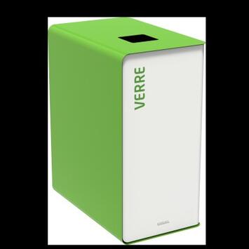 POUBELLE DE TRI CUBATRI 65L DECHETS VERRE BLANC / VERT