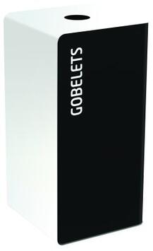 POUBELLE DE TRI CUBATRI 40L GOBELETS GRIS MANGANESE / BLANC