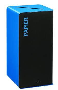POUBELLE DE TRI CUBATRI 40L DECHETS PAPIER GRIS MANGANESE / BLEU