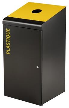POUBELLE DE TRI TRIPOZ 120L GRIS MANGANESE / JAUNE