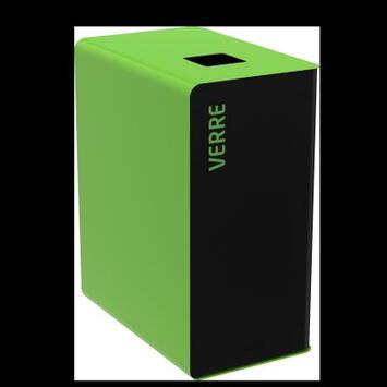 POUBELLE DE TRI CUBATRI 65L DECHETS VERRE GRIS MANGANESE / VERT