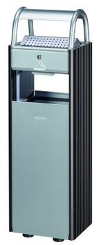 CENDRIER CORBEILLE SUR PIED KOPA 6L/30L GRIS MANGANESE ET GRIS METAL