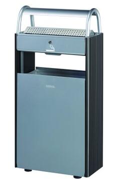 CENDRIER CORBEILLE SUR PIED KOPA 12L/60L GRIS MANGANESE ET GRIS METAL