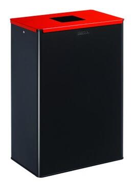 POUBELLE DE TRI CALITRI 60L GRIS MANGANESE / ROUGE