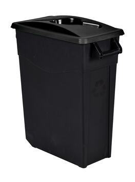 POUBELLE DE TRI MOVATRI 65L AVEC OUVERTURE DANS COUVERCLE NOIR / NOIR