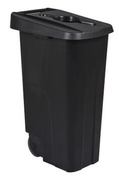 POUBELLE DE TRI MOVATRI 110L AVEC OUVERTURE DANS COUVERCLE NOIR / NOIR