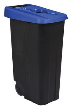 POUBELLE DE TRI MOVATRI 110L AVEC OUVERTURE DANS COUVERCLE NOIR / BLEU