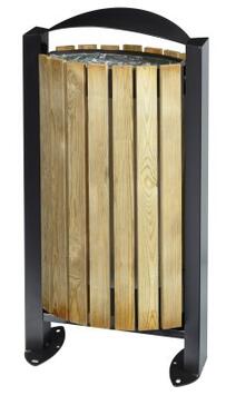CORBEILLE SUR PIED ARKEA BOIS 60L GRIS MANGANESE