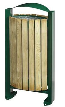 CORBEILLE SUR PIED ARKEA BOIS 60L VERT MOUSSE