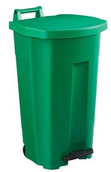 POUBELLE A PEDALE BOOGY 90L 2 ROUES VERT / VERT