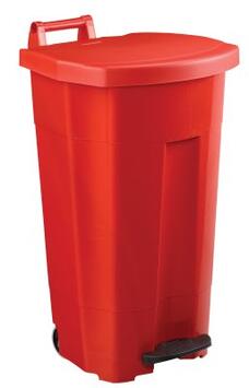 POUBELLE A PEDALE BOOGY 90L 2 ROUES ROUGE / ROUGE
