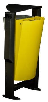 CENDRIER CORBEILLE ARKEA 3L/2X60L METAL GRIS ET JAUNE