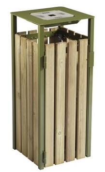 CENDRIER CORBEILLE MURAL OU SUR PIED EDEN 1.5L/110L VERT OLIVE