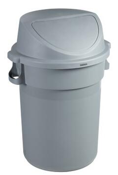 COUVERCLE A TRAPPE POUR POUBELLE BARELLA 120L GRIS
