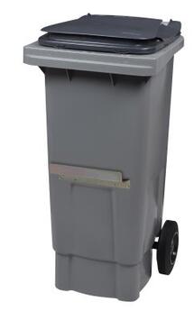 CONTENEUR KOROK 80L 2 ROUES AVEC BARRE VENTRALE GRIS / GRIS
