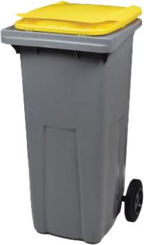 CONTENEUR KOROK 240L 2 ROUES SANS BARRE GRIS / JAUNE