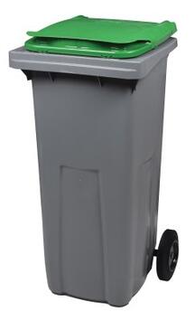 CONTENEUR KOROK 240L 2 ROUES SANS BARRE GRIS / VERT