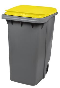 CONTENEUR KOROK 340L 2 ROUES SANS BARRE GRIS / JAUNE