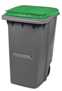 CONTENEUR KOROK 340L 2 ROUES AVEC BARRE VENTRALE GRIS / VERT