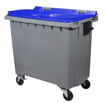 CONTENEUR KOROK 770L 4 ROUES SANS BARRE VENTRALE GRIS / BLEU