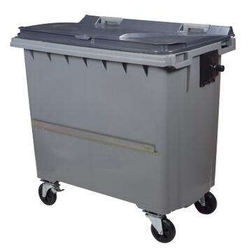 CONTENEUR KOROK 770L 4 ROUES AVEC BARRE VENTRALE GRIS / GRIS
