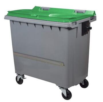 CONTENEUR KOROK 770L 4 ROUES AVEC BARRE VENTRALE GRIS / VERT